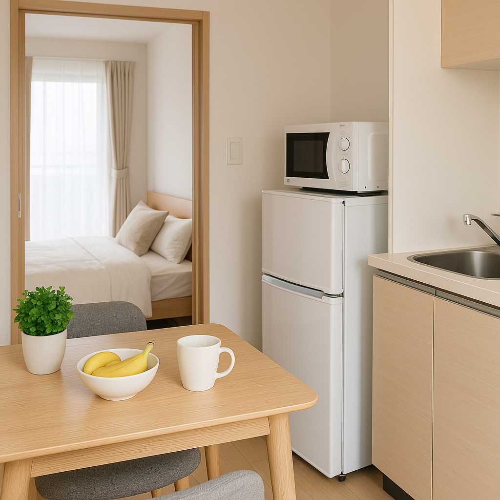 Maliit ngunit epektibong interior ng 1DK apartment